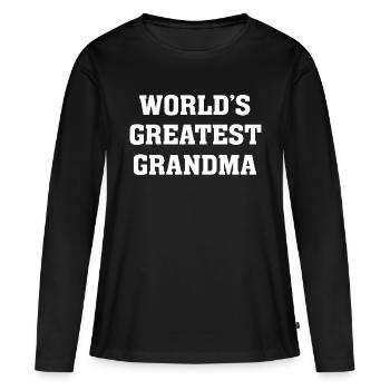 T-shirt de la plus grande grand-mère du monde - T-shirt manches longues Premium bio Femme - noir - Devant - Julia (174cm)
