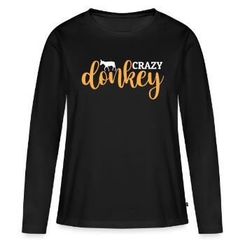 Crazy Donkey - Frauen Premium Bio Langarmshirt - Schwarz - Vorne - Julia (174cm)