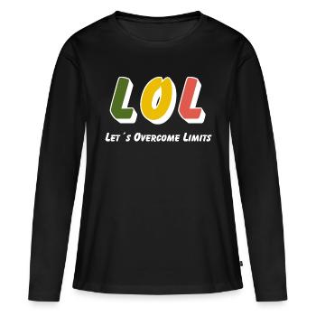 LOL - Dépassons les limites - T-shirt manches longues Premium bio Femme - noir - Devant - Julia (174cm)