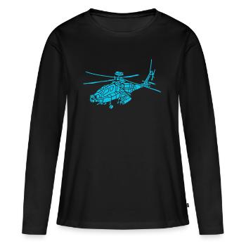 k5 - T-shirt manches longues Premium bio Femme - noir - Devant - Julia (174cm)