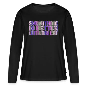 Anniversaire Hippie Hippie Festival Désarmement Vert - T-shirt manches longues Premium bio Femme - noir - Devant - Julia (174cm)