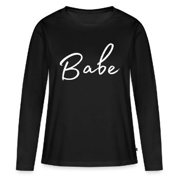 Babe - Frauen Premium Bio Langarmshirt - Schwarz - Vorne - Julia (174cm)