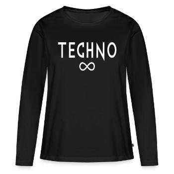 Techno infini - T-shirt manches longues Premium bio Femme - noir - Devant - Julia (174cm)
