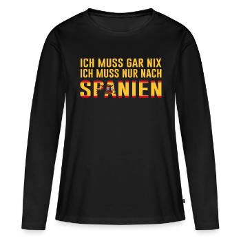 Spanien Spanier Spruch - Frauen Premium Bio Langarmshirt - Schwarz - Vorne - Julia (174cm)