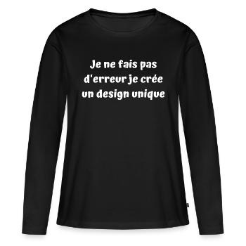 Bricoleur de génie ou maladroit - T-shirt manches longues Premium bio Femme - noir - Devant - Julia (174cm)