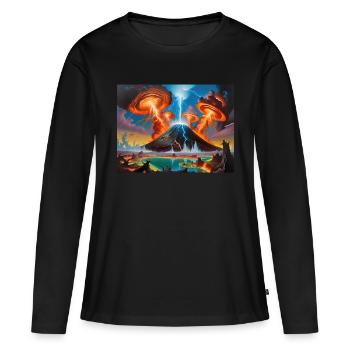Zorn der Natur #6 - Frauen Premium Bio Langarmshirt - Schwarz - Vorne - Julia (174cm)