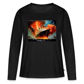 Zorn der Natur #11 - Frauen Premium Bio Langarmshirt - Schwarz - Vorne - Julia (174cm)