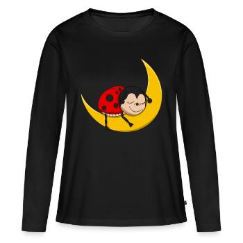 Coccinelle - Bonne nuit - T-shirt manches longues Premium bio Femme - noir - Devant - Julia (174cm)