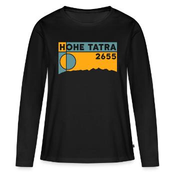 Hautes Carpates Randonnée Carte Souvenir Ours - T-shirt manches longues Premium bio Femme - noir - Devant - Julia (174cm)