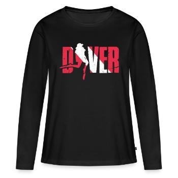 Diver Underwater Exploration Deep Dive Diving - Frauen Premium Bio Langarmshirt - Schwarz - Vorne - Julia (174cm)