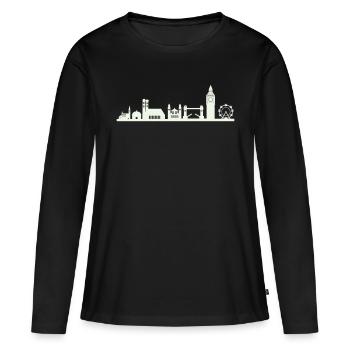 Horizon de Londres - T-shirt manches longues Premium bio Femme - noir - Devant - Julia (174cm)