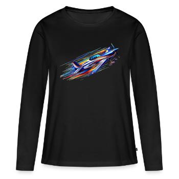 Avion de voltige - T-shirt manches longues Premium bio Femme - noir - Devant - Julia (174cm)
