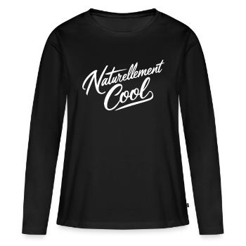 Naturellement cool - T-shirt manches longues Premium bio Femme - noir - Devant - Julia (174cm)