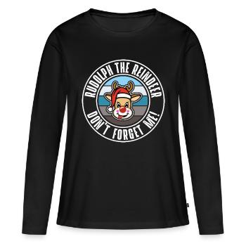 Rudolph - Frauen Premium Bio Langarmshirt - Schwarz - Vorne - Julia (174cm)