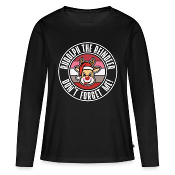 Rudolph - Frauen Premium Bio Langarmshirt - Schwarz - Vorne - Julia (174cm)