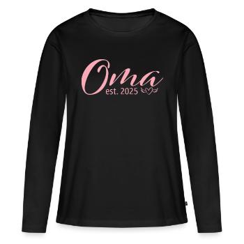 Oma seit 2025 Werdende Großmutter - Frauen Premium Bio Langarmshirt - Schwarz - Vorne - Julia (174cm)