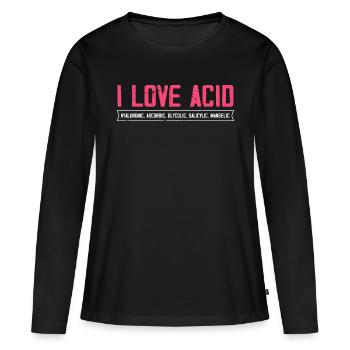 J’adore l’injection de peau acide Tox Facialist - T-shirt manches longues Premium bio Femme - noir - Devant - Julia (174cm)