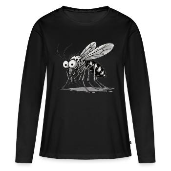 Moskito: Der kleine Blutsauger - Frauen Premium Bio Langarmshirt - Schwarz - Vorne - Julia (174cm)