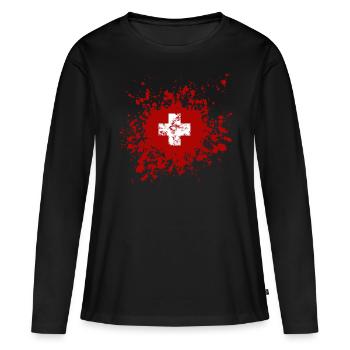 Suisse - Suisse - T-shirt manches longues Premium bio Femme - noir - Devant - Julia (174cm)
