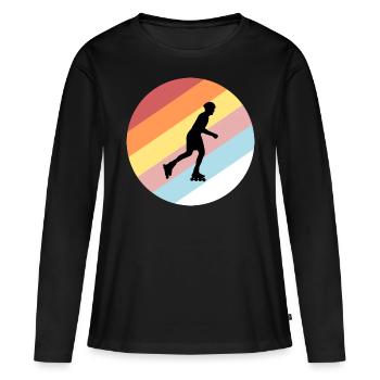 Roller - T-shirt manches longues Premium bio Femme - noir - Devant - Julia (174cm)