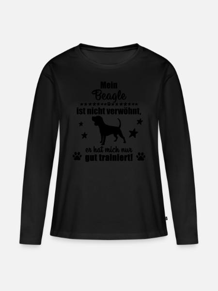 Beagle - witziges Statement! - Frauen Premium Bio Langarmshirt - Schwarz