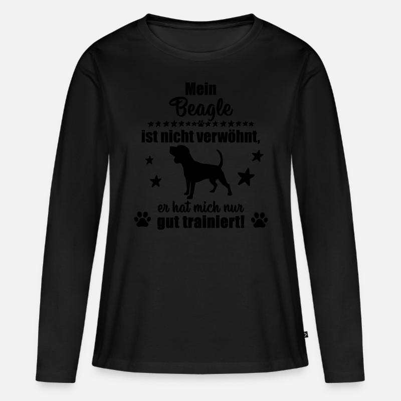 Beagle - witziges Statement! - Frauen Premium Bio Langarmshirt - Schwarz