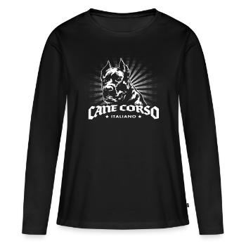 Cane Corso - T-shirt manches longues Premium bio Femme - noir - Devant - Julia (174cm)
