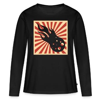 Japon Comète Astéroïde Astronomie Corps Céleste - T-shirt manches longues Premium bio Femme - noir - Devant - Julia (174cm)