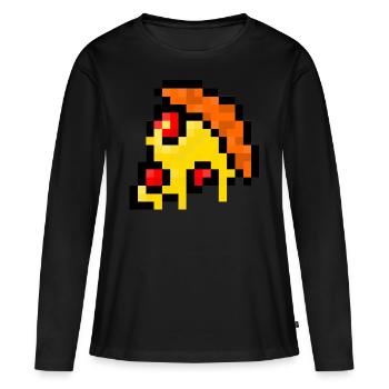 Pixel Pizza - T-shirt manches longues Premium bio Femme - noir - Devant - Julia (174cm)