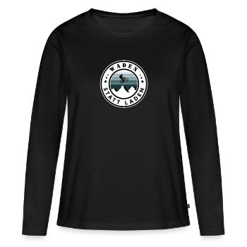 Calves instead of charging - Women's Premium Organic Long Sleeve Shirt - black - Front - Julia (174cm)