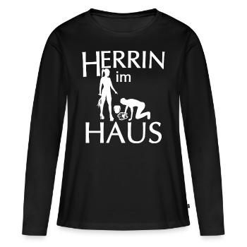 Frau ist die Herrin - Frauen Premium Bio Langarmshirt - Schwarz - Vorne - Julia (174cm)