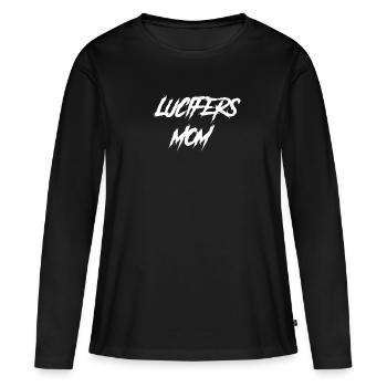 Goth Maman Lucifers Maman - T-shirt manches longues Premium bio Femme - noir - Devant - Julia (174cm)