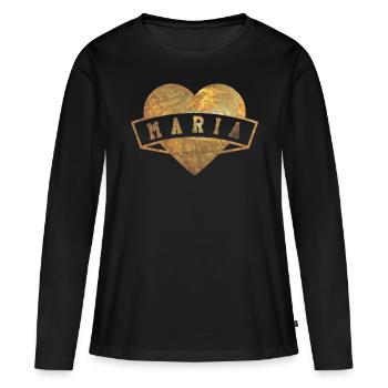 Maria Herzen Or - T-shirt manches longues Premium bio Femme - noir - Devant - Julia (174cm)