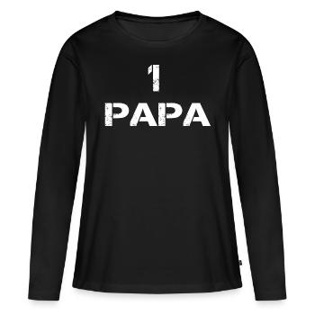 Daddy No 1 Chemise de fête des pères - T-shirt manches longues Premium bio Femme - noir - Devant - Julia (174cm)