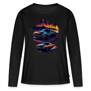 Klassischer Sportwagen - Frauen Premium Bio Langarmshirt - Schwarz - Vorne - Julia (174cm)