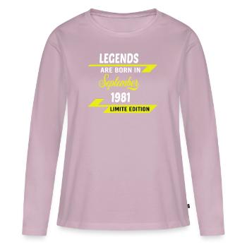 LEGENDS ARE BORN IN 1981 BIRTHDAY GIFT - Women's Premium Organic Long Sleeve Shirt - dusky pink - Front - Julia (174cm)