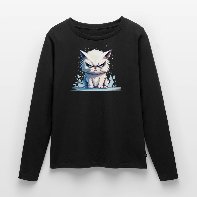 cat grumpy grumpy grumpy meow funny Women's Premium Organic Long Sleeve Shirt