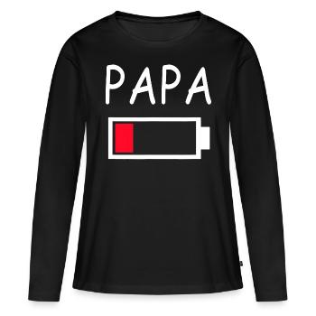 Papa Battery Empty Daddy Battery Dad Battery - Women's Premium Organic Long Sleeve Shirt - black - Front - Julia (174cm)
