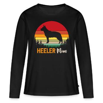Heeler Mama Mutter Haustier Vieh Hund Besitzer - Frauen Premium Bio Langarmshirt - Schwarz - Vorne - Julia (174cm)