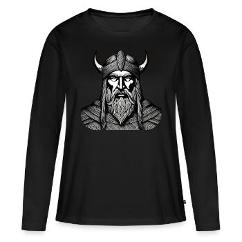 Proud Viking Warrior Germanic - Women's Premium Organic Long Sleeve Shirt - black - Front - Julia (174cm)