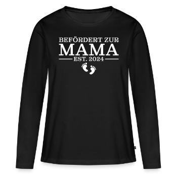 Befördert zur Mama 2024 Werdende Mutter Geschenk - Frauen Premium Bio Langarmshirt - Schwarz - Vorne - Julia (174cm)