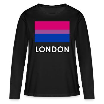Drapeau de la Bi Pride de Londres - T-shirt manches longues Premium bio Femme - noir - Devant - Julia (174cm)