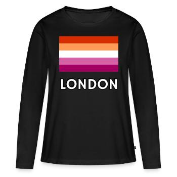 Lesbian Pride Flag London - Women's Premium Organic Long Sleeve Shirt - black - Front - Julia (174cm)