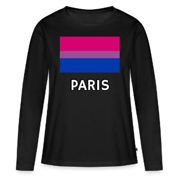Drapeau Bi Pride Paris - T-shirt manches longues Premium bio Femme - noir - Devant - Julia (174cm)