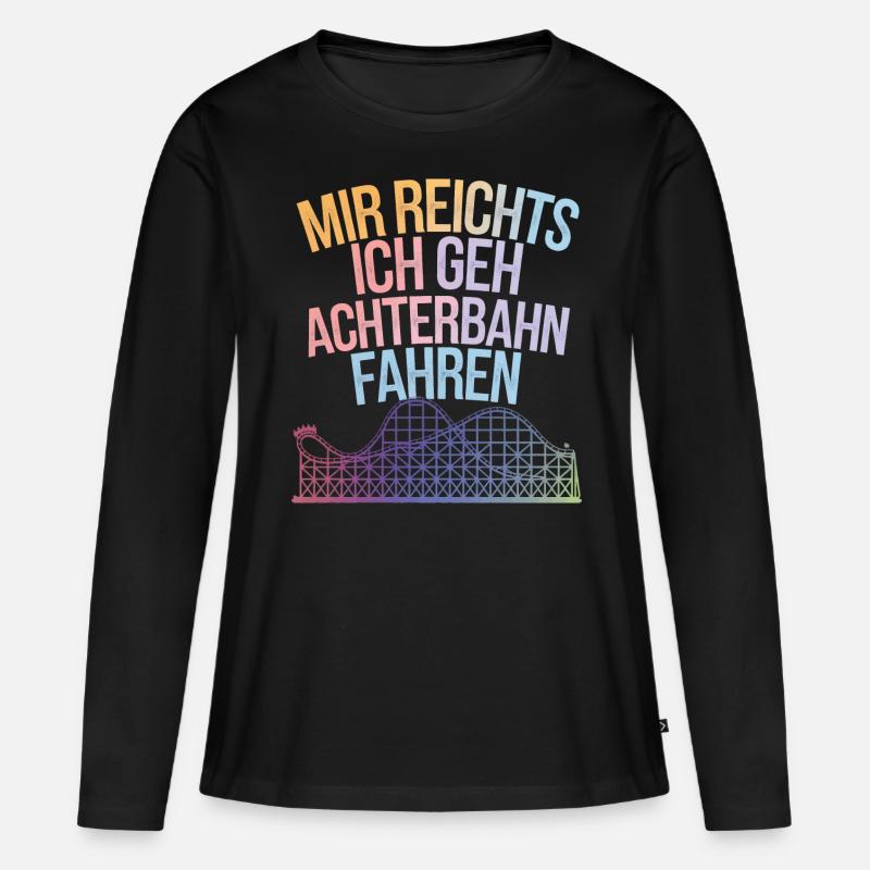 Achterbahn Freizeitpark Roller Coaster - Frauen Premium Bio Langarmshirt - Schwarz
