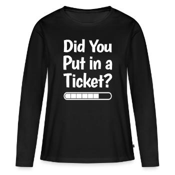 Avez-vous créé un billet ? Mème informatique drôle - T-shirt manches longues Premium bio Femme - noir - Devant - Julia (174cm)