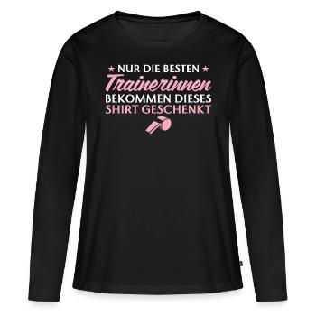 Beste Trainerin Handballtrainerin - Frauen Premium Bio Langarmshirt - Schwarz - Vorne - Julia (174cm)