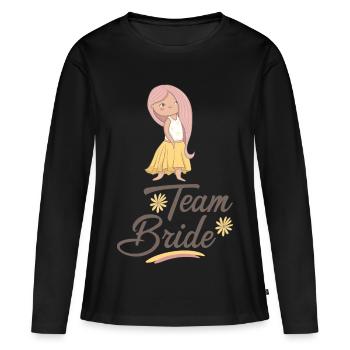 Team Bride - Frauen Premium Bio Langarmshirt - Schwarz - Vorne - Julia (174cm)