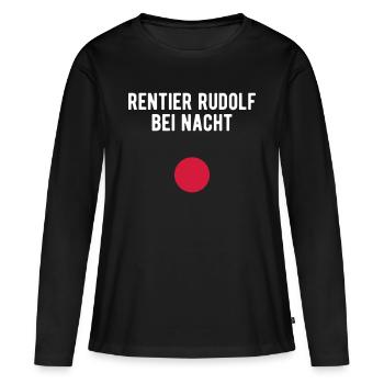 Renne Rudolf dans la nuit - T-shirt manches longues Premium bio Femme - noir - Devant - Julia (174cm)