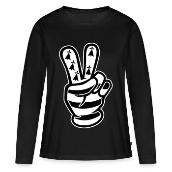 Sieg Breizh - Frauen Premium Bio Langarmshirt - Schwarz - Vorne - Julia (174cm)